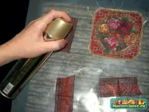 Декупаж досточки з використанням аквалаку використанням