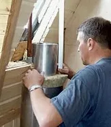 Димар через мансарду димоходу