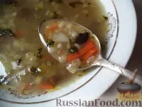 Рецепт Грибний суп з крупою грибний