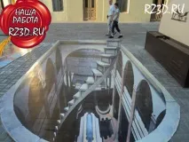 Як приклеїти на підлогу 3д малюнок за 5 хвилин хвилин