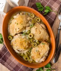 Рецепт тушкованої курки з оливками та чебрецем на Смачному Блозі тушкованої