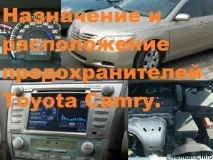 Призначення та розташування запобіжників Toyota Camry розташування