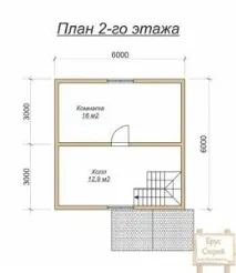 П’ятистінок - №32 проект будинку з бруса 6х6 бруса