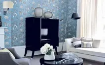 Сині шпалери вибір відтінків, фото оформлення інтер’єрів, підбір штор вибір