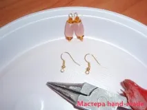 Як зробити сережки з намистин - Рожеві ліхтарики (майстер клас) - Майстри hand-made сережки