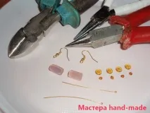Як зробити сережки з намистин - Рожеві ліхтарики (майстер клас) - Майстри hand-made сережки