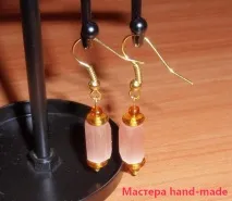 Як зробити сережки з намистин - Рожеві ліхтарики (майстер клас) - Майстри hand-made ліхтарики