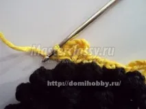 Прихватка соняшника в’язана гачком петлі