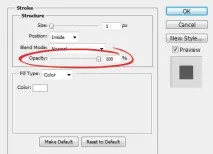 Stroke – діалогове вікно Photoshop Layer Styles, Labdes вікно
