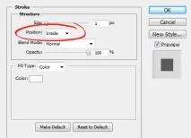Stroke – діалогове вікно Photoshop Layer Styles, Labdes вікно