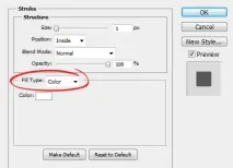 Stroke – діалогове вікно Photoshop Layer Styles, Labdes stroke