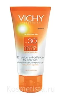 Матуючий флюїд для обличчя з високим ступенем захисту Vichy Capital Soleil Fluid Dry матуючий