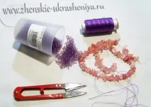 Ажурний джгут з бісеру та каміння джгут