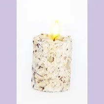 Еко-свічка ручної роботи Aromatte RAFAELLO зі стружкою м’якоті кокосу та ваніллю - «Свічка зі стружкою роботи