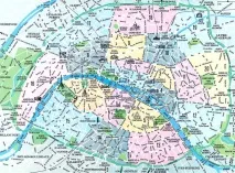 Райони, округи Парижа Карта Парижа по округах парижа