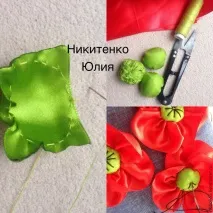 Вишиваємо квітку маку атласними стрічками – Ярмарок Майстрів ярмарок
