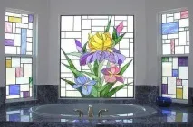 Вітражі у ванній кімнаті фото інтер’єрів фото