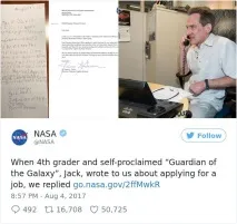 Цей хлопчик отруїв оригінально листа на роботу в NASA роботу