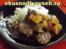 Гуляш з яловичини з ананасом, покроковий фото рецепт гуляш