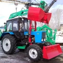 Грейферні навантажувачі на базі МТЗ технічні характеристики, модифікації, фото та відео навантажувачі