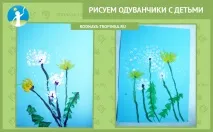 Малюємо кульбаби з дітьми малюємо
