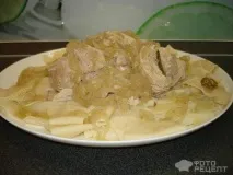Рецепт Бешбармак з домашньою куркою домашньою