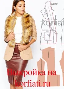 Викройка жакета з хутряним коміром від А хутряним