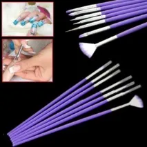 Набір кистей для манікюру Aliexpress 7pcs Purple Cheap Nail Art Brush Set Design Drawing Painting кистей