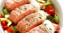 Сьомга, тушкована з овочами - покроковий рецепт з фото на овочами