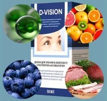 Краплі D-Vision від захворювань очей, що сприяють відновленню зорових функцій d-vision