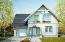 Типовий проект заміського котеджу з гаражем R1499 заміського