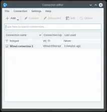 Точка доступу WiFi KDE Network Manager (Kubuntu) wifi