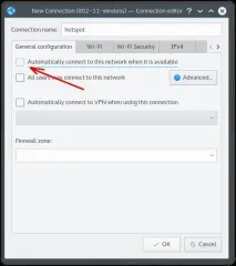 Точка доступу WiFi KDE Network Manager (Kubuntu) доступу