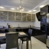 Чорні кухні, кухня в чорному кольорі, кухня в чорних тонах, Фото - Фото дизайну інтер’єру, ремонт, кухня
