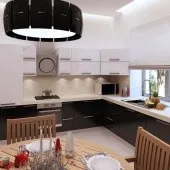 Чорні кухні, кухня в чорному кольорі, кухня в чорних тонах, Фото - Фото дизайну інтер’єру, ремонт, кухні