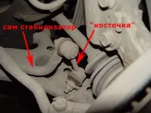 Заміна передньої стійки стабілізатора (лінки, а також яйця) передньої