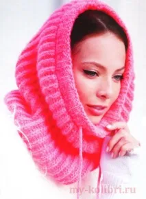 Шарф-труба спицями «Pink Tube»патентною гумкою гумкою