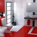 Червона підлога на кухні, у передпокої, у ванній кімнаті кухні