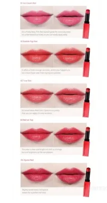 Perfect Lips Lip Top Лінійка червоних помад лінійка