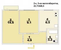 Типові плани 2-кімнатних квартир Нерухомість Харкова плани
