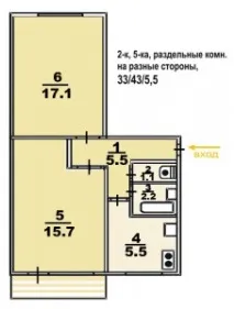 Типові плани 2-кімнатних квартир Нерухомість Харкова 2-кімнатних