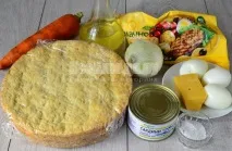 Закусочний торт із коржів для Наполеона з рибною консервою торт