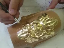 Позолота поталею декору ПВХ поталею