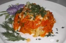 Рецепт Гнізда, з ковбасою, овочами та сиром гнізда