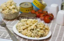 Салат зікрою мінтая (картопля, горошок, яйце), рецепт з покроковими фото. зікрою
