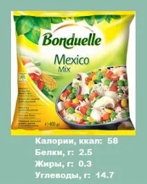 Овочеві суміші Бондюель - Калорійність овочів (інформація для схуднення) бондюель
