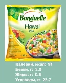 Овочеві суміші Бондюель - Калорійність овочів (інформація для схуднення) бондюель