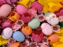 Вітання з Великоднем картинки, вірші, листівки, Діти та онуки вітання
