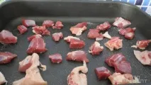 Рецепт Картопля запечена зі свининою, баклажанами та грибами баклажанами