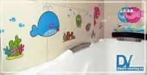 Наклейки у ванну кімнату - дитячі вінілові декоративні стікери на кахель. кімнату